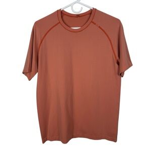 Lululemon Metal Vent Tech Short Sleeve 2.0, Orange Stripe, Size S